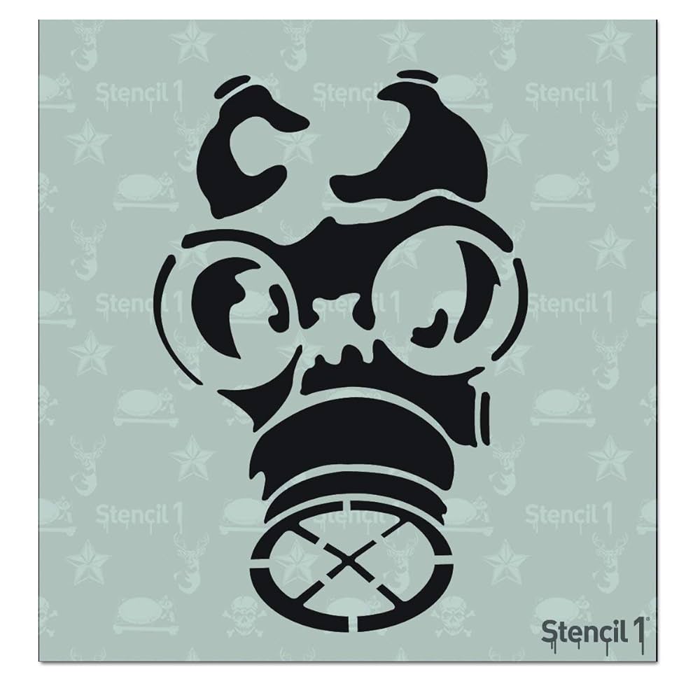 Amazon.com : Stencil1 Gas Mask Stencil 5.75